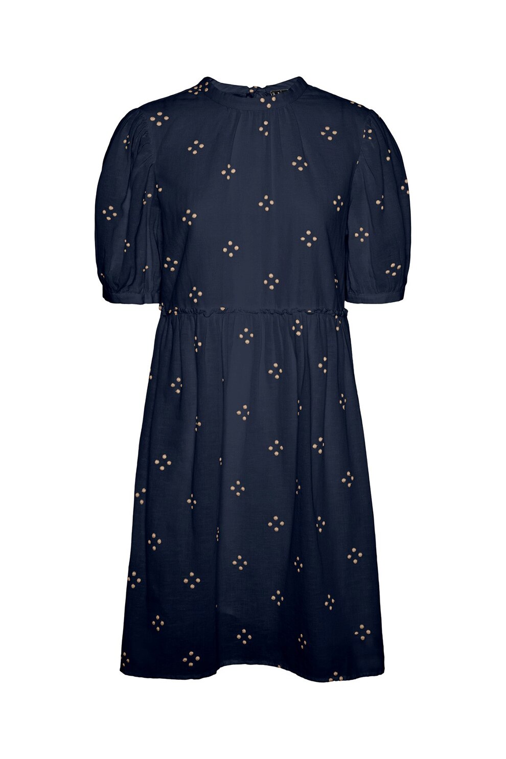 Vero Moda, Rochie cu model si snururi de ajustare pe partea din spate, Bleumarin, L