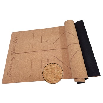 Covoras pentru yoga Golden, Pluta/cauciuc, 183x66 cm, Material reciclabil, Maro Covoras pentru yoga Golden, Pluta/cauciuc, 183x66 cm, Material reciclabil, Maro