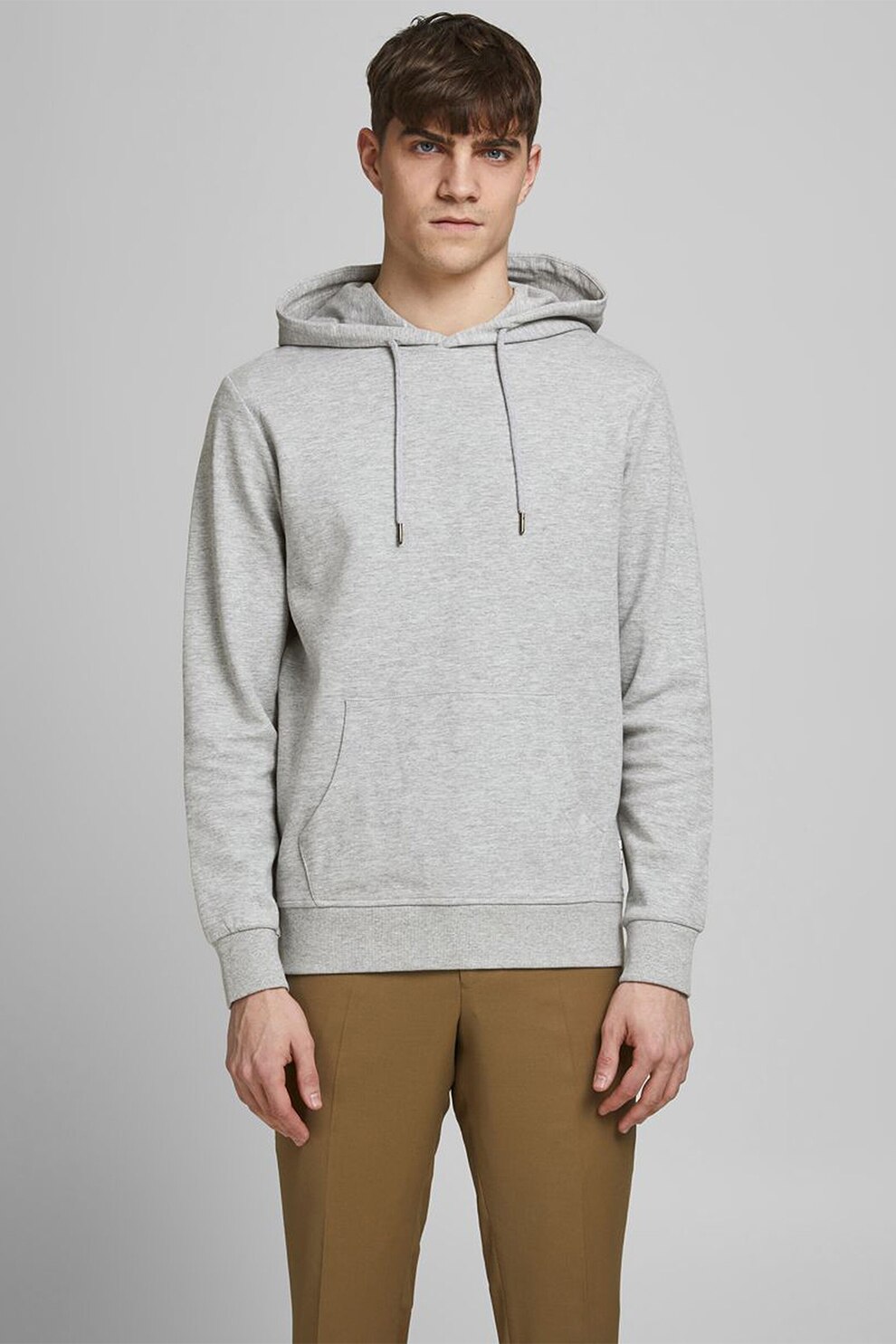 Jack&Jones, Set de hanorace regular fit, 2 piese, Gri deschis/ Negru