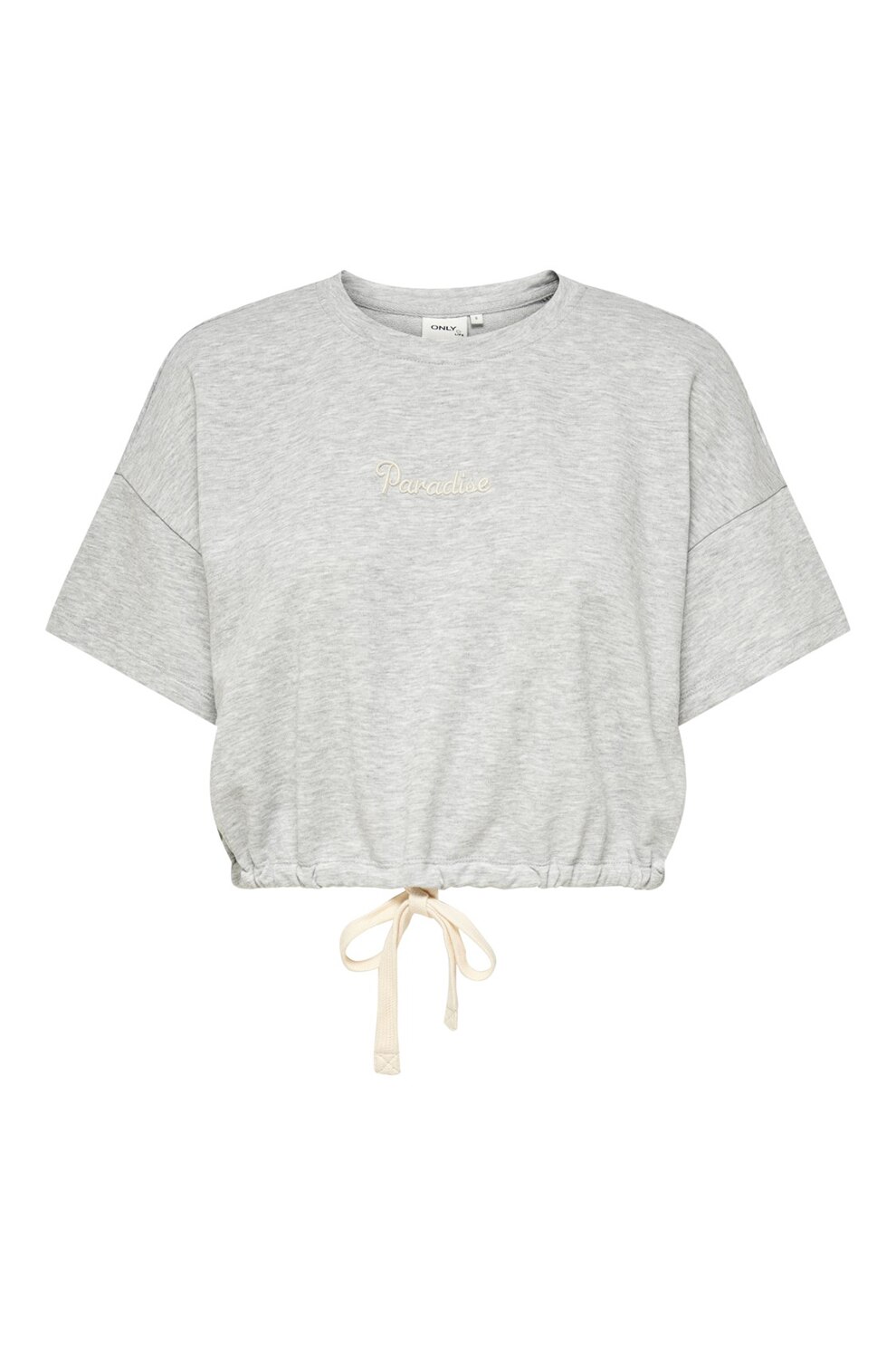Only, Tricou crop de bumbac organic Issi, Gri
