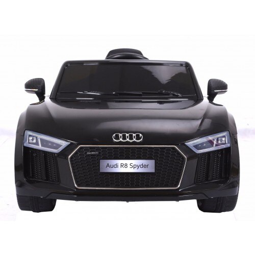 Masinuta electrica cu telecomanda AUDI R8 Spyder negru cu scaun special texturat