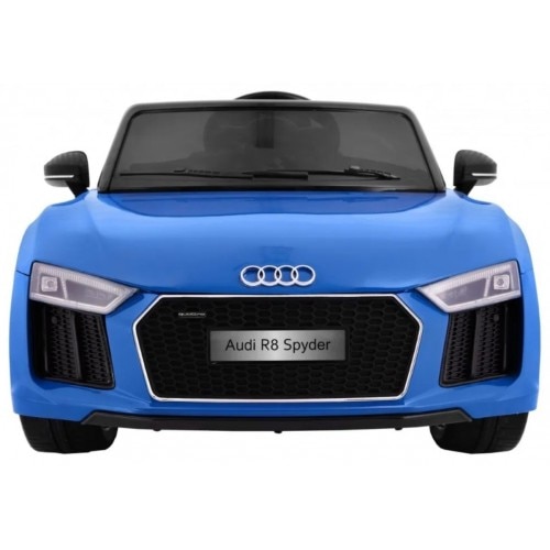Masinuta electrica cu telecomanda AUDI R8 Spyder albastru cu scaun special texturat