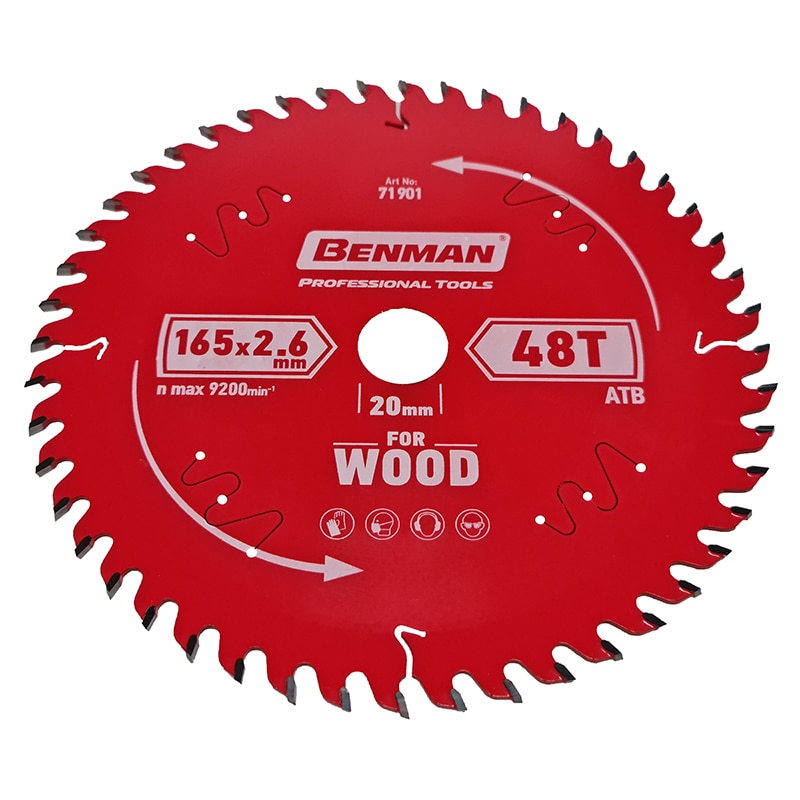 Disc fierastrau circular pentru lemn, Benman, 165x2.6mm/20mm, 48T