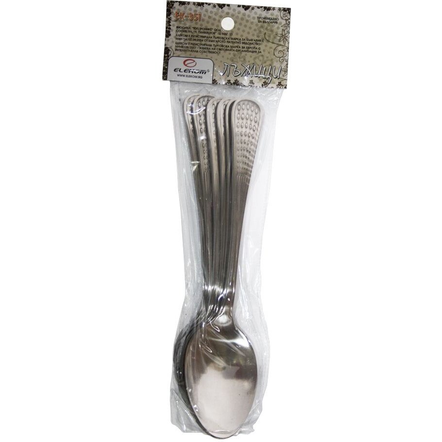 Set 6 linguri Elekom, Inox, Argintiu