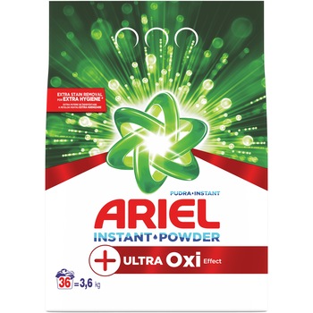 Detergent automat Ariel +Ultra Oxi Effect 3.6 kg, 36 spalari Detergent automat Ariel +Ultra Oxi Effect 3.6 kg, 36 spalari
