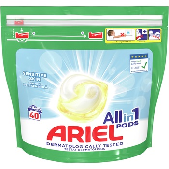 Detergent capsule Ariell All in One PODS Sensitive, 40 spalari