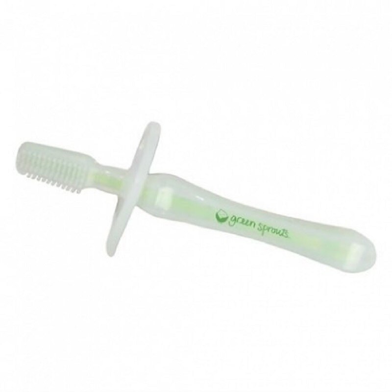 Periuta de dinti cu peri din silicon si protectie anti-inec - Green Sprouts