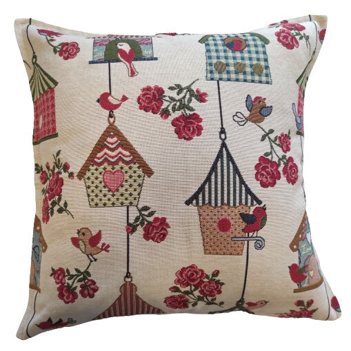 Husa perna decorativa Birds, Nova Textile, 45x45 cm, fermoar