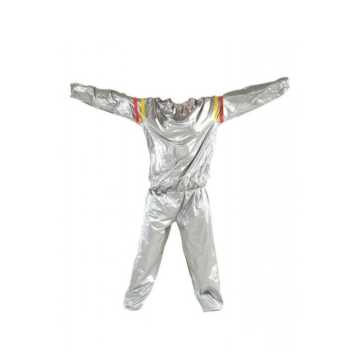 Costum pentru slabit HotRapidLoss, efect tip sauna, eficient, rezistent la apa, argintiu,unisex, marime XL, Doty