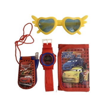 Set 4 piese ceas,telefon,portofel si ochelari de soare Cars Set 4 piese ceas,telefon,portofel si ochelari de soare Cars