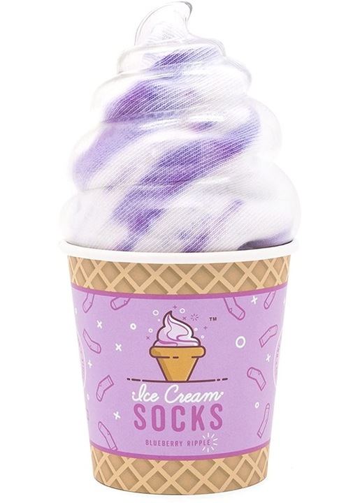 Ice Cream Cornet zokni, fehér/lila, 36-40-es méret