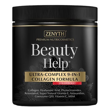 Supliment alimentar Beauty Help Ultra-Complex 9-in-1 Colagen Formula cu aroma de capsuni, Zenyth, 300 g Supliment alimentar Beauty Help Ultra-Complex 9-in-1 Colagen Formula cu aroma de capsuni, Zenyth, 300 g