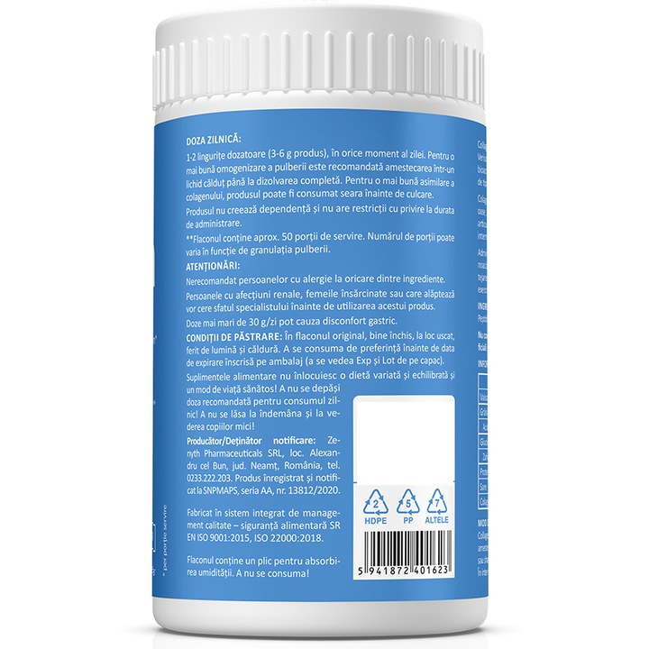 Supliment alimentar Colagen Pure, Zenyth, 150g