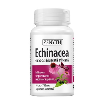 Supliment alimentar Echinacea cu Soc si Muscata africana 700mg, Zenyth, 30 capsule Supliment alimentar Echinacea cu Soc si Muscata africana 700mg, Zenyth, 30 capsule