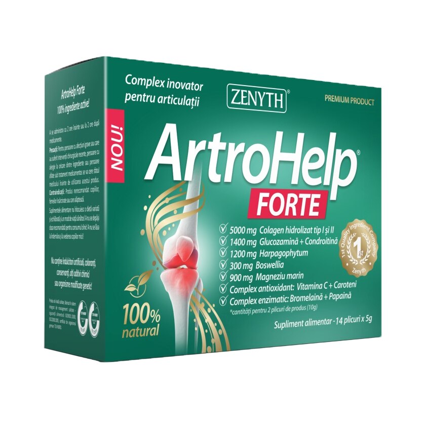 Supliment alimentar ArtroHelp Forte, Zenyth, 14 plicuri