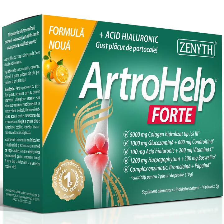 Supliment alimentar ArtroHelp Forte, Zenyth, 14 plicuri