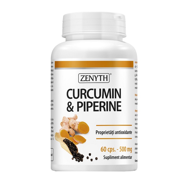 Supliment alimentar Curcumin & Piperine, Zenyth, 60 capsule