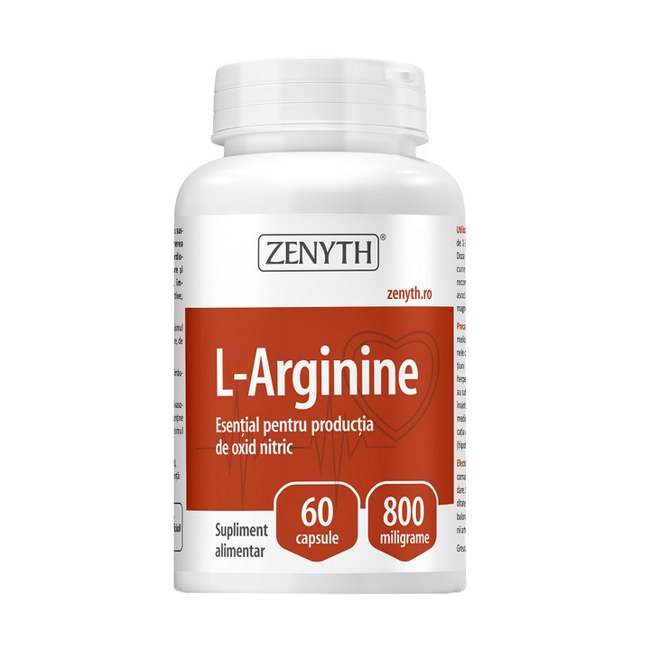 Хранителна добавка L-Arginine, Zenyth, 60 капсули