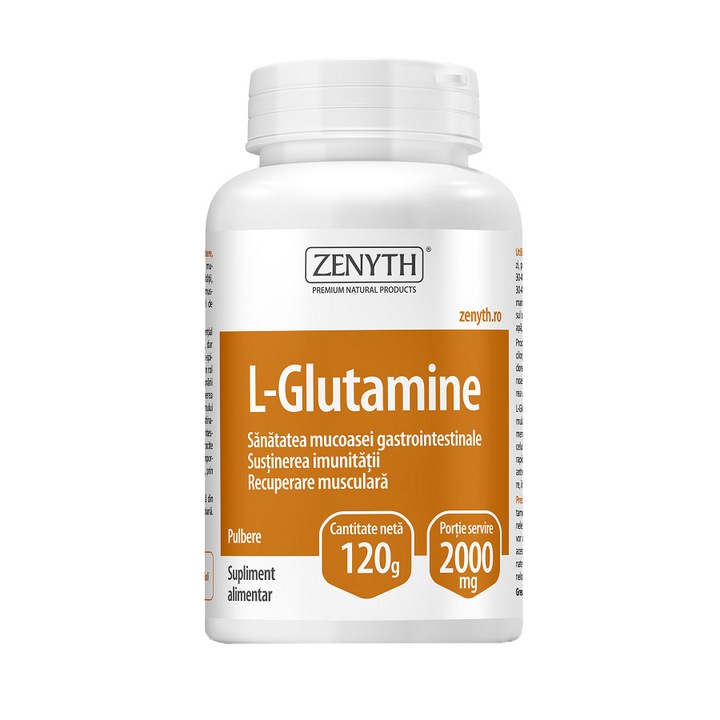 Supliment alimentar L-glutamina pulbere, Zenyth, 120 g