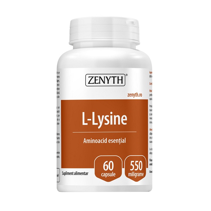 Supliment alimentar L-Lysine 550 mg, Zenyth, 60 capsule
