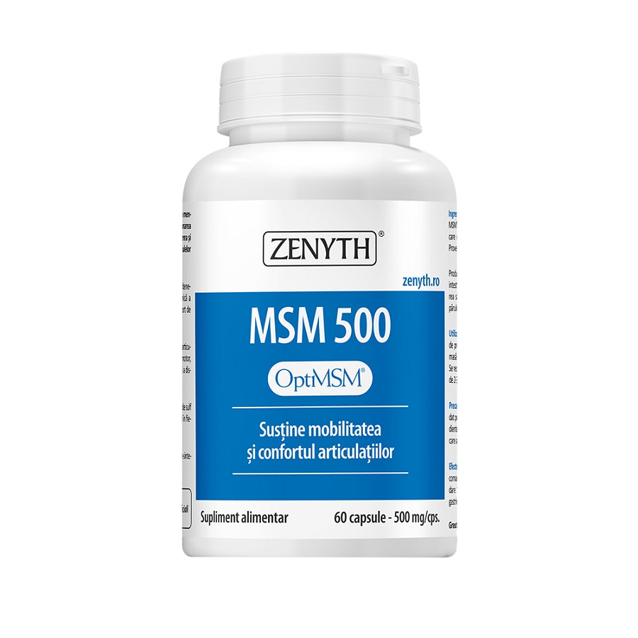 Supliment alimentar MSM 500, Zenyth, 60 capsule