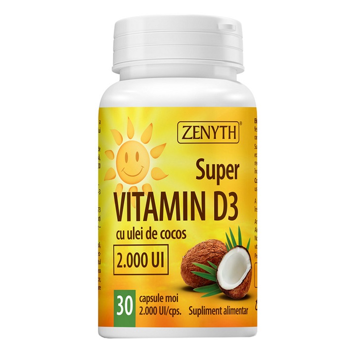 Supliment alimentar Super Vitamin D3, Zenyth, 30 capsule