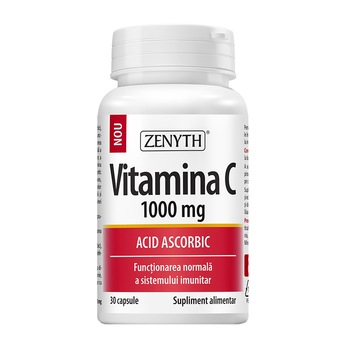 Supliment alimentar Vitamina C 1000 mg, Zenyth, 30 capsule Supliment alimentar Vitamina C 1000 mg, Zenyth, 30 capsule