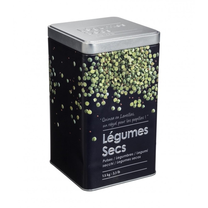 Recipient depozitare legume Relief, metal, 11x11x18.4 cm