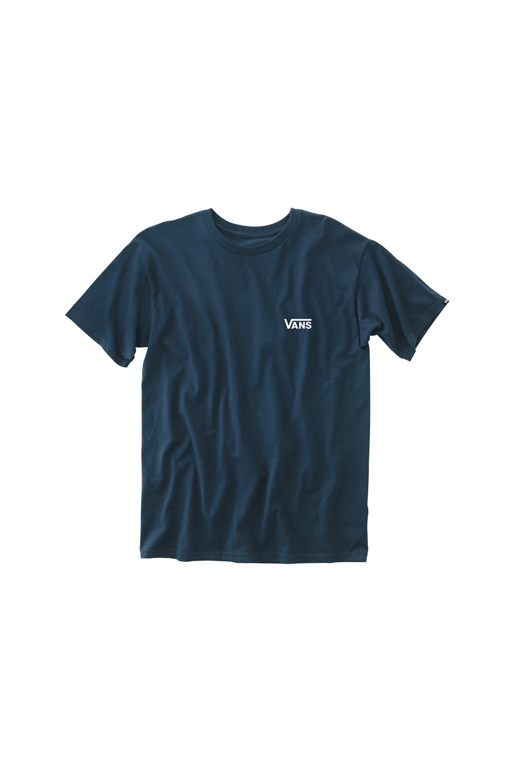 Vans, Tricou din bumbac cu decolteu la baza gatului, Albastru petrol/Alb