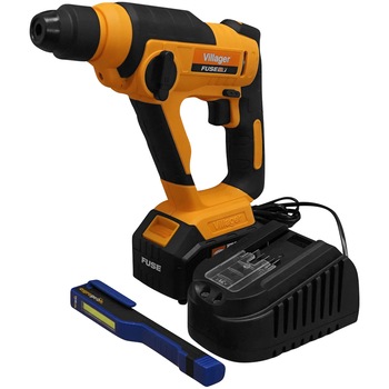 Ciocan rotopercutor fara fir pentru gaurire Villager VLN 0120, turatie 850 rpm, SDS plus, set power bundle baterie 3 Ah incarcator 1.65 A, lanterna LED magnetica AgroPro Ciocan rotopercutor fara fir pentru gaurire Villager VLN 0120, turatie 850 rpm, SDS plus, set power bundle baterie 3 Ah incarcator 1.65 A, lanterna LED magnetica AgroPro