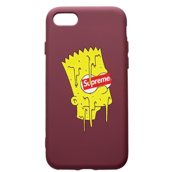 Husa Premium TPU compatibila cu Apple iPhone SE 2 / iPhone 8 / iPhone 7, Supreme, The Simpsons, cu interiorul din material textil, protectie camera, Burgundy, PBR267 Husa Premium TPU compatibila cu Apple iPhone SE 2 / iPhone 8 / iPhone 7, Supreme, The Simpsons, cu interiorul din material textil, protectie camera, Burgundy, PBR267