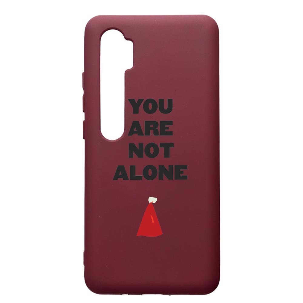 Husa Premium TPU compatibila cu Xioami Mi Note 10, The Handmaid's Tale, cu interiorul din material textil, protectie camera, Burgundy, PBR281
