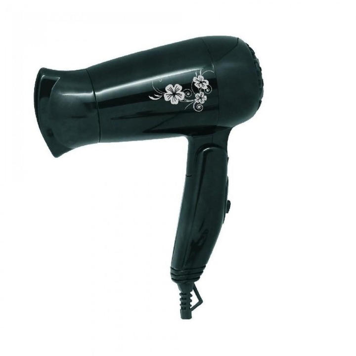 Сешоар Rosberg R51100C, 1200W, Сгъваем, 2 степени, Концентратор, Черен