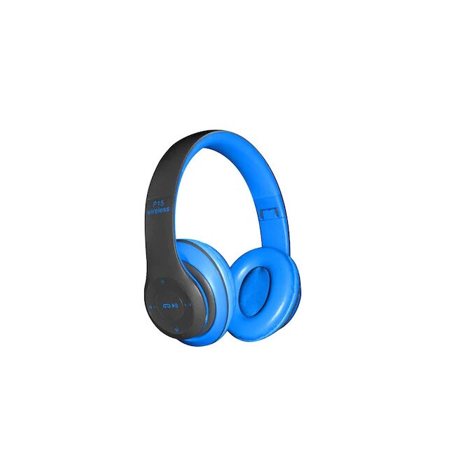 Casti Bluetooth Radio, MP3, TF, MIC, P15, albastru