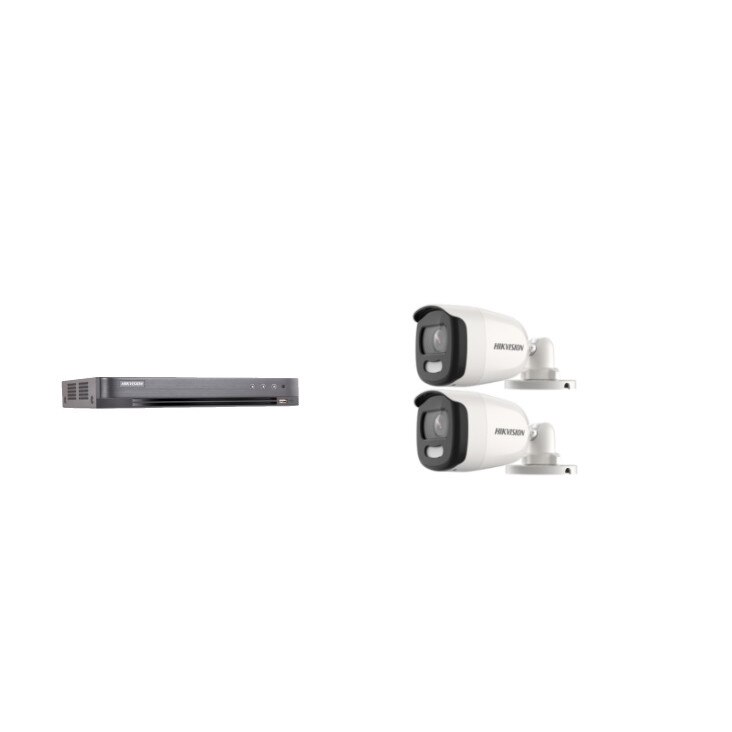 Kit supraveghere video Hikvision 5MP, cu 2 camere 5MP de exterior/interior MK392