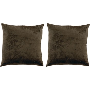 Set 2 huse pentru pernute decorative Velvet Cocoa Brown Aglika, 45x45 cm, inchidere cu fermoar, poliester Set 2 huse pentru pernute decorative Velvet Cocoa Brown Aglika, 45x45 cm, inchidere cu fermoar, poliester