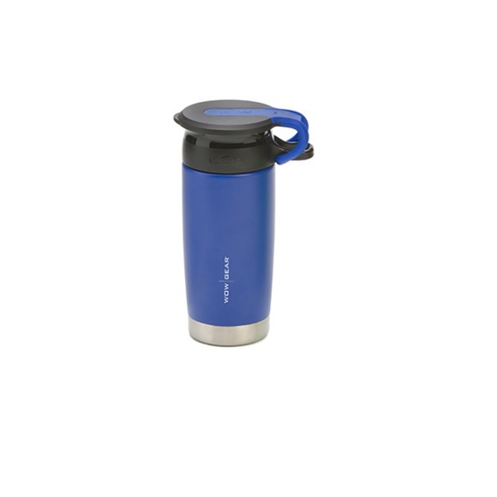 Sticla cu pereti dubli, WOW Gear, albastru, negru, 400 ml