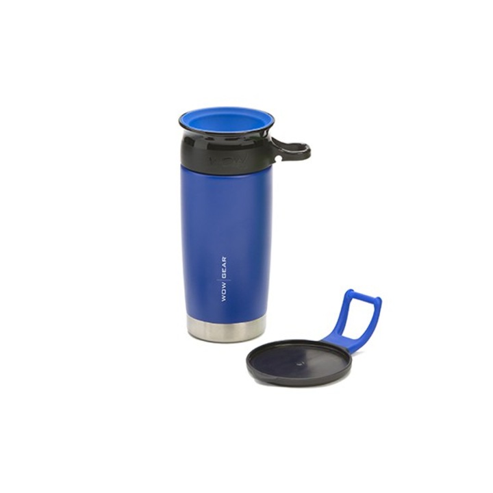 Sticla cu pereti dubli, WOW Gear, albastru, negru, 400 ml