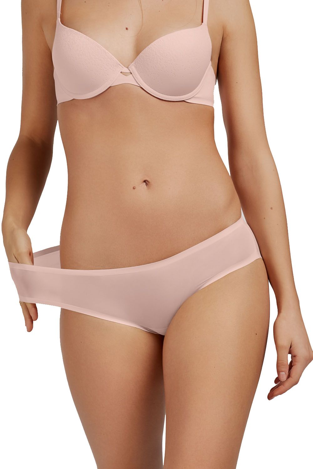 Chilot foarte subtire din microfibra cu talie joasa, Gisela 1/0435, Crem, One Size