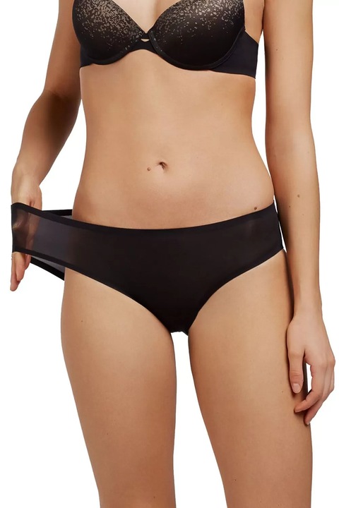Chilot foarte subtire din microfibra cu talie joasa, Gisela 1/0435, Negru, Marime unica