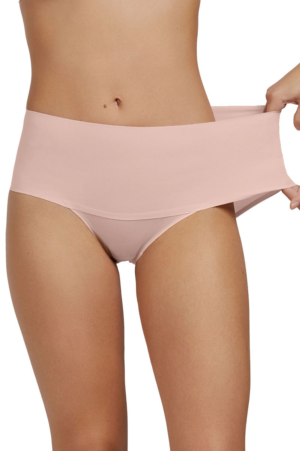 Chilot foarte subtire din microfibra cu talie inalta, Gisela 1/0432, Crem, One Size