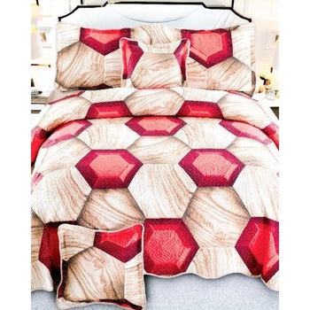 Set Cuvertura de pat + 4 Fete de Perna - Pat 2 Persoane - 100% Bumbac - E-S94 Set Cuvertura de pat + 4 Fete de Perna - Pat 2 Persoane - 100% Bumbac - E-S94