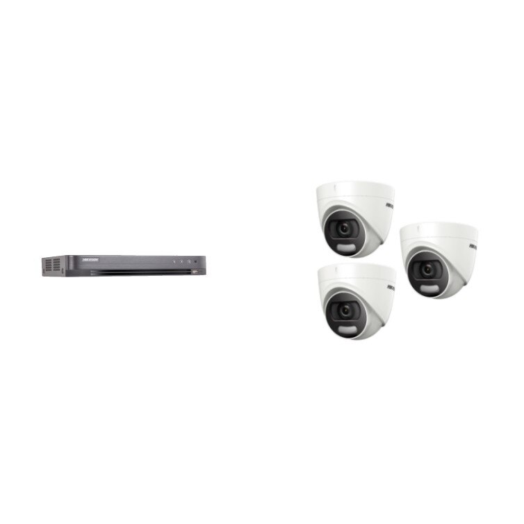 Kit supraveghere video Hikvision 5MP, cu 3 camere 5MP de interior MK397