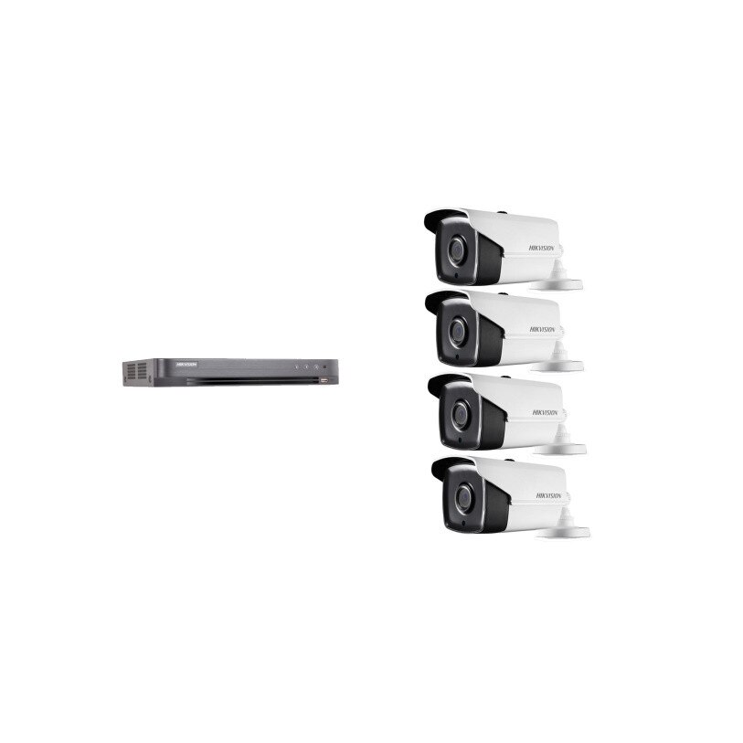 Kit supraveghere video Hikvision 5MP, cu 4 camere 5MP de exterior/interior MK382