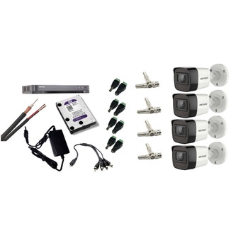 Kit supraveghere video Hikvision 5MP, cu 4 camere 5MP de exterior/interior si HDD 1 TB cu accesorii montaj MK450 Kit supraveghere video Hikvision 5MP, cu 4 camere 5MP de exterior/interior si HDD 1 TB cu accesorii montaj MK450