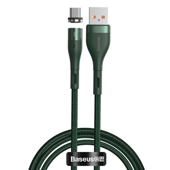 Cablu de date, Baseus Zinc, CAMXC-K06, USB la Micro USB, Fast Charge, 2.1 A, lungime 1 m, Verde, Cablu magnetic Cablu de date, Baseus Zinc, CAMXC-K06, USB la Micro USB, Fast Charge, 2.1 A, lungime 1 m, Verde, Cablu magnetic