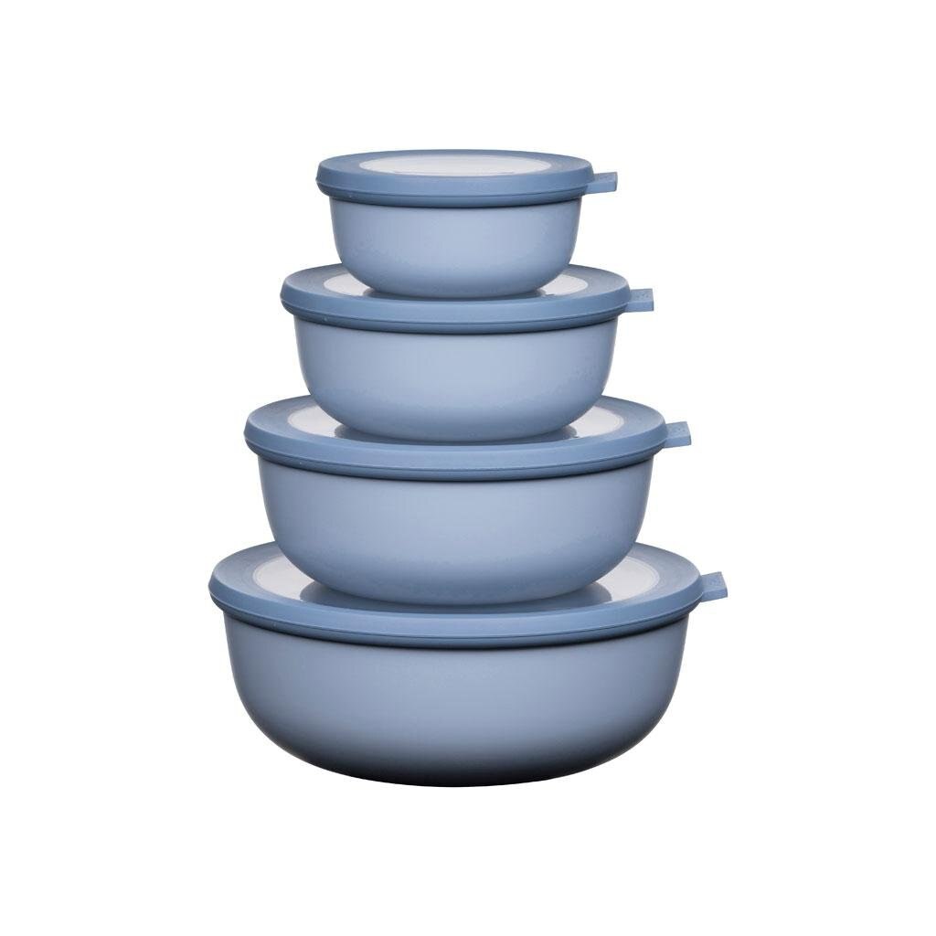 Set 4 boluri cu capac, Mepal Cirqula, albastru, 350 ml, 750 ml, 1250 ml, 2250 ml