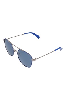 Polaroid, Ochelari de soare pilot unisex polarizati, Argintiu/Albastru, 56-18-145 Standard Polaroid, Ochelari de soare pilot unisex polarizati, Argintiu/Albastru, 56-18-145 Standard