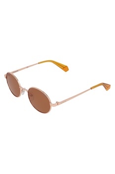 Polaroid, Ochelari de soare rotunzi unisex polarizati, Auriu rose/oranj, 51-20-145 Standard Polaroid, Ochelari de soare rotunzi unisex polarizati, Auriu rose/oranj, 51-20-145 Standard