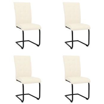 Set de 4 scaune consola de bucatarie, vidaXL, Textil-Metal, 45 x 58,5 x 97 cm, Crem Set de 4 scaune consola de bucatarie, vidaXL, Textil-Metal, 45 x 58,5 x 97 cm, Crem